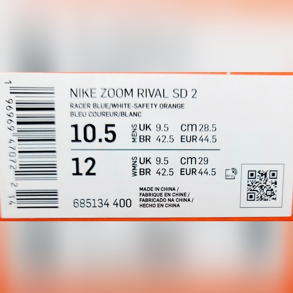 Nike Zoom Rival SD 4 Throwing Shoes Rotational Blue Sz 10.5 Men NIB - Picture 9 of 10